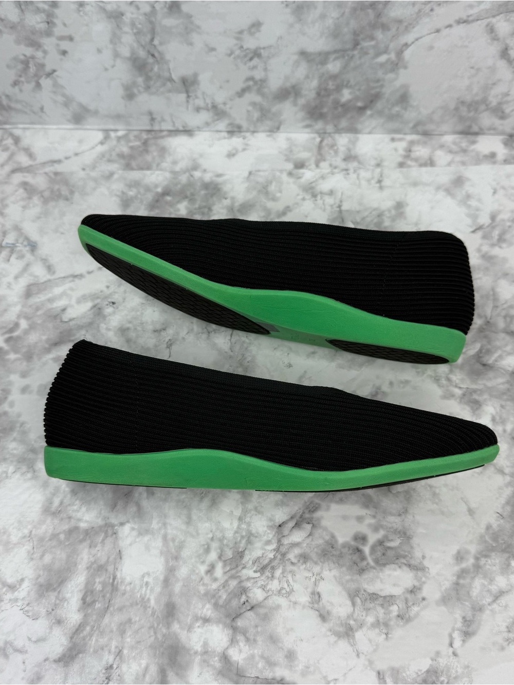 VIVAIA Margot Square-Toe Flat Women’s Sz 38 Black Green Knit Sustainable Comfort - Picture 6 of 13